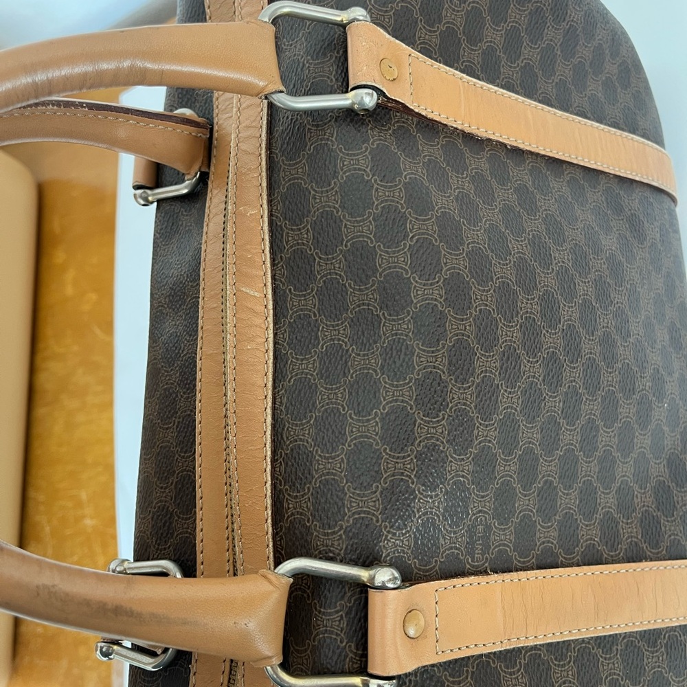 Vintage Celine Macadam Coated canvas leather brown M13 Boston Bag Speedy - Picture 9 of 13